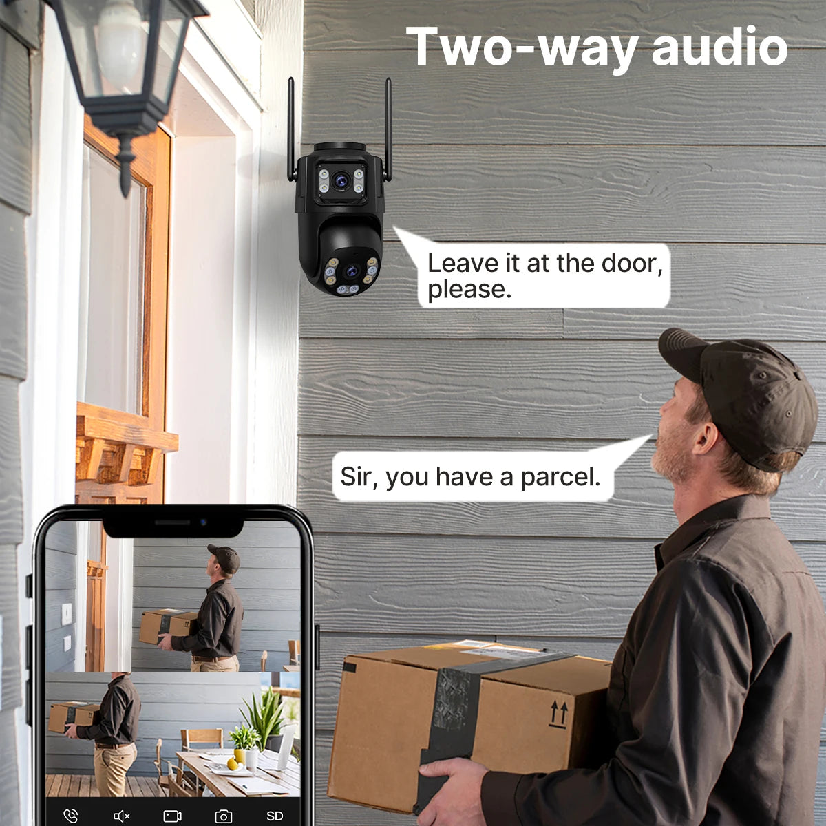 Caméra WiFi PTZ 8MP — Double Objectif, Suivi IA & Vision Nocturne Couleur