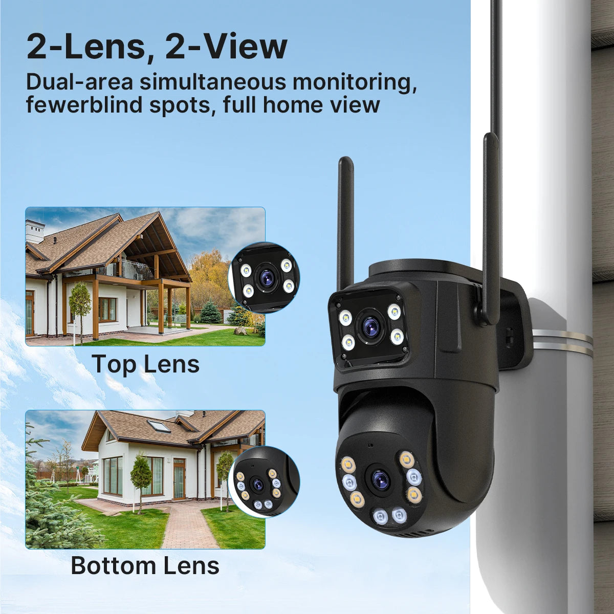 Caméra WiFi PTZ 8MP — Double Objectif, Suivi IA & Vision Nocturne Couleur
